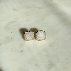 Pink Druzy Earrings
